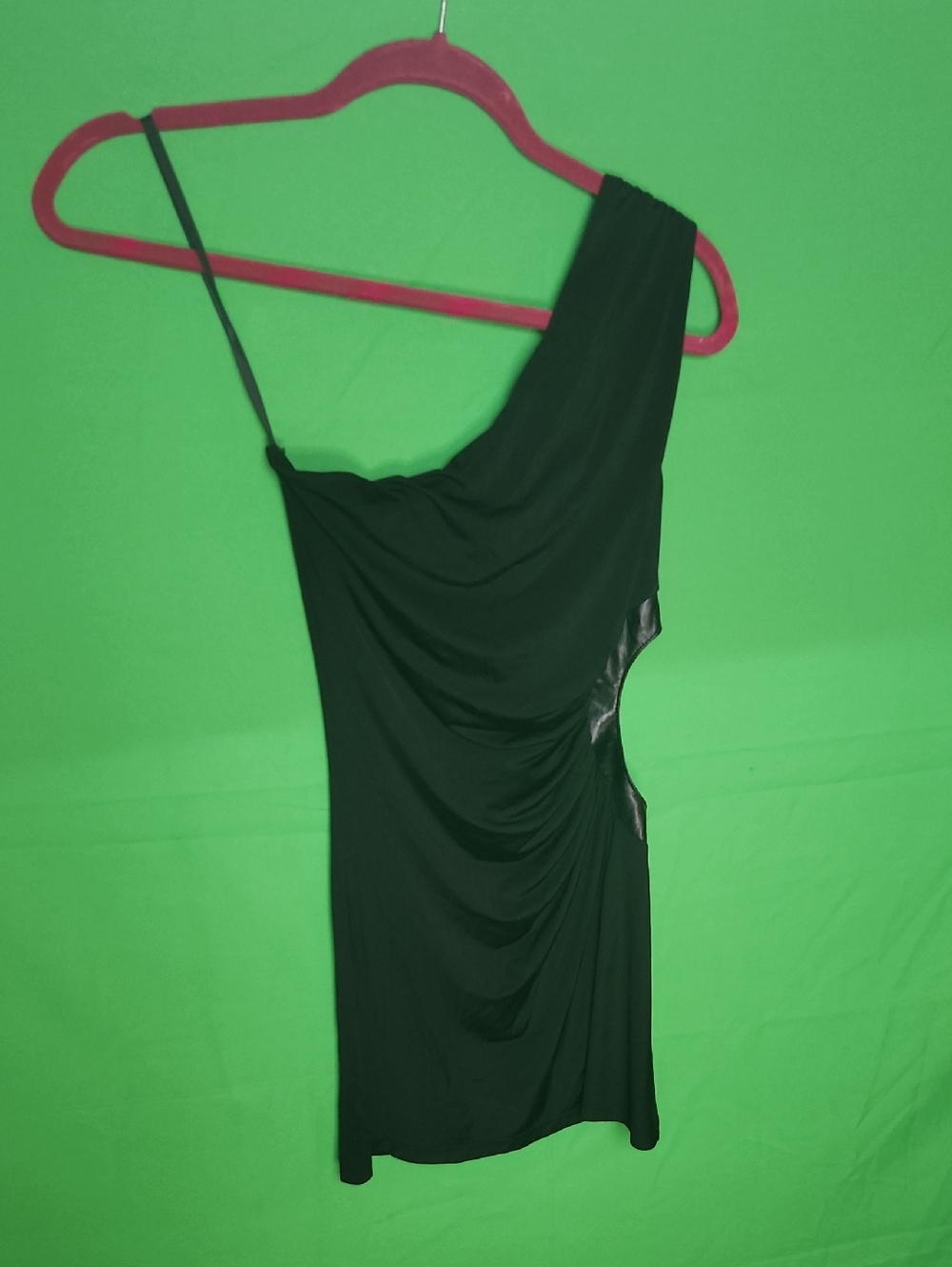 Arden B. Y2K One-Shoulder Ruched Side Cutout Mini Dress Black Size XS